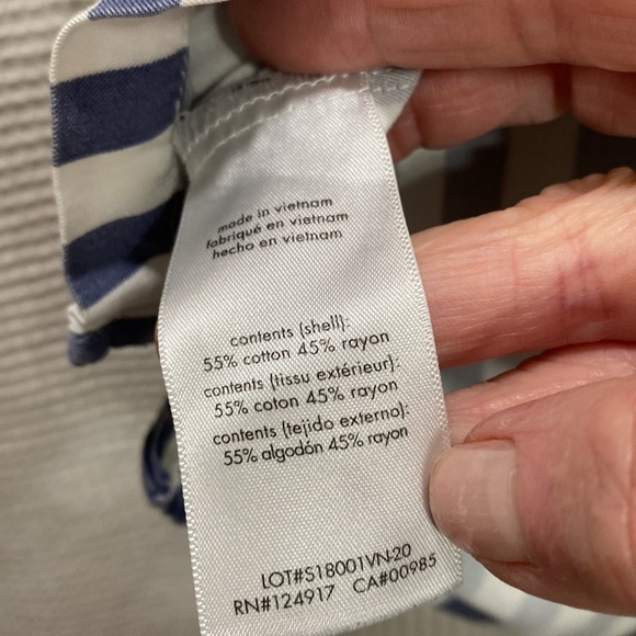 Onia Striped cabana shirt Size M blue and white short sleeve soft cotton/rayon - Picture 7 of 9